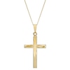 Thumbnail Image 0 of 9ct Gold Diamond Cut 18 Inch Cross Pendant