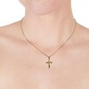 Thumbnail Image 1 of 9ct Gold Diamond Cut 18 Inch Cross Pendant