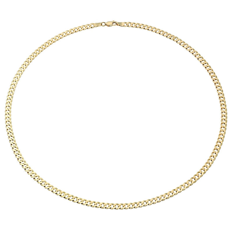 Main Image 2 of 9ct Yellow Gold Solid 20" Curb Chain
