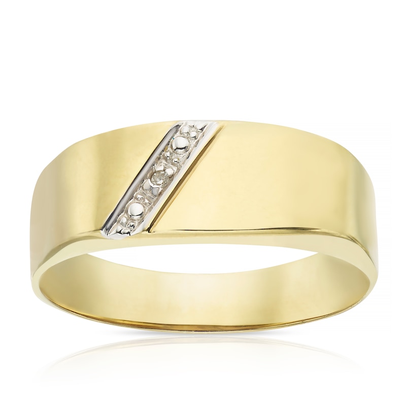 9ct Yellow Gold & Diamond Signet Ring