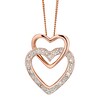 Thumbnail Image 1 of 9ct Rose Gold Diamond Set Double Heart Pendant