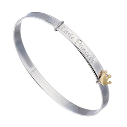 Children's Sterling Silver & 9ct Yellow Gold Little Princess Bangle