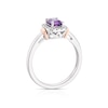 Thumbnail Image 3 of Sterling Silver & 9ct Rose Gold Amethyst & Diamond Ring