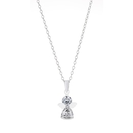 Children's Sterling Silver and Cubic Zircona Angel Pendant