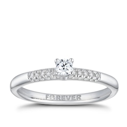 Engagement Ring The Forever Diamond 18ct White Gold 0.20ct Total Ring