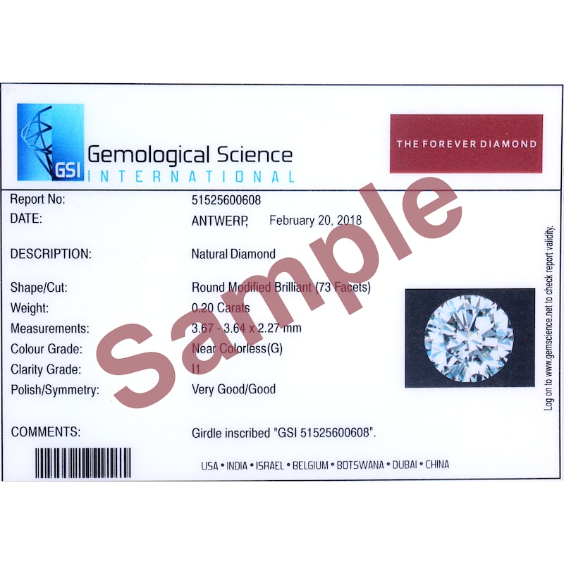 Main Image 3 of Engagement Ring The Forever Diamond 18ct White Gold 0.20ct Total Ring