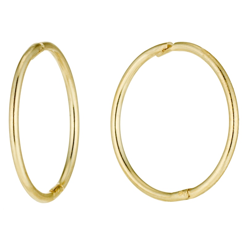 9ct Yellow Gold 12mm Hinged Sleeper Earrings