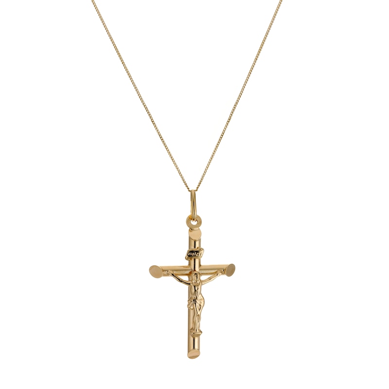 Main Image 1 of 9ct Yellow Gold Crucifix Pendant