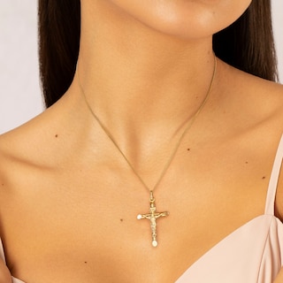 9ct Yellow Gold Crucifix Pendant