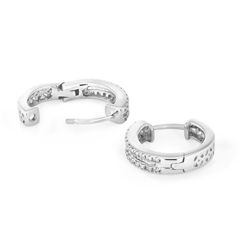 Main Image 2 of Sterling Silver 0.15ct Diamond Huggie Earrings