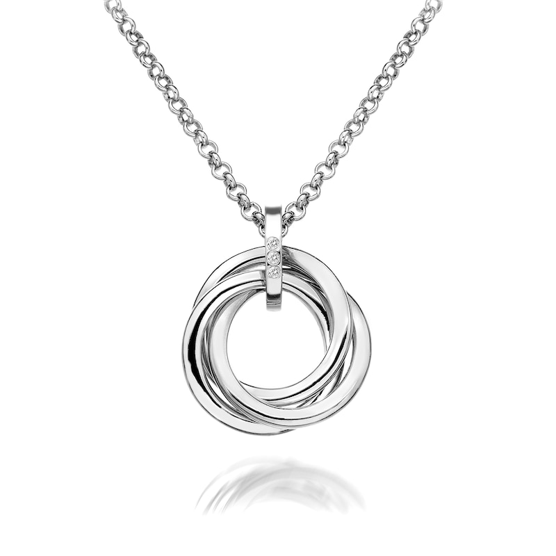 Hot Diamond Trio Collection Sterling Silver Diamond Pendant