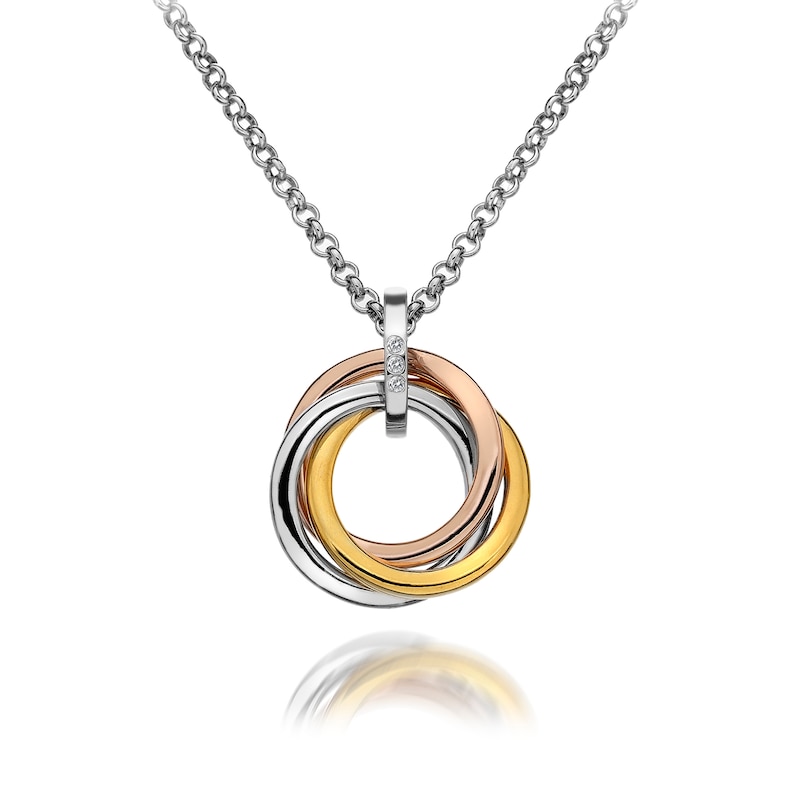 Hot Diamonds Trio Collection Three Colour Diamond Pendant