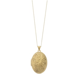 9ct Yellow Gold Domed Oval Swirl Locket