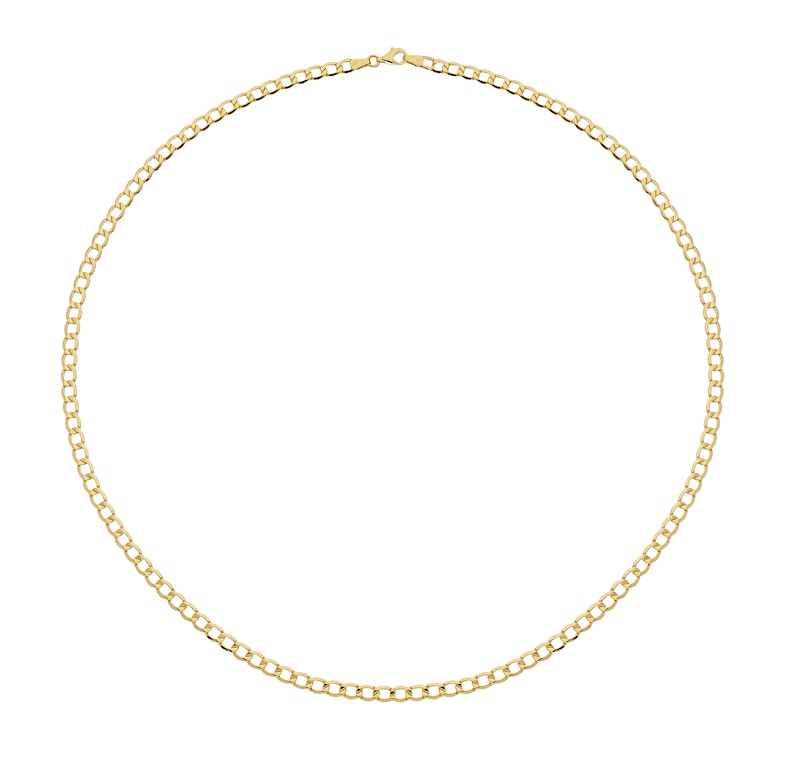 Main Image 2 of 9ct Yellow Gold 22" Curb Chain
