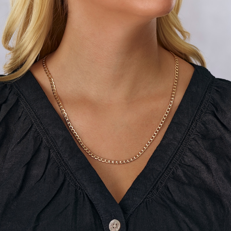 Main Image 5 of 9ct Yellow Gold 22" Curb Chain