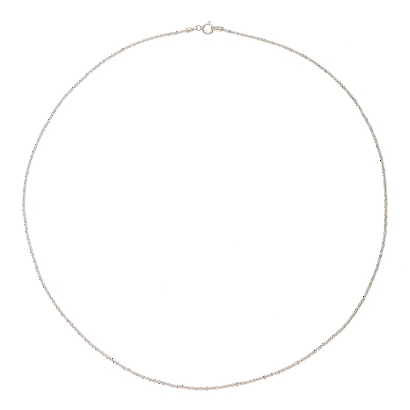 Main Image 1 of 9ct White Gold 20" Dainty Criss Cross Chain