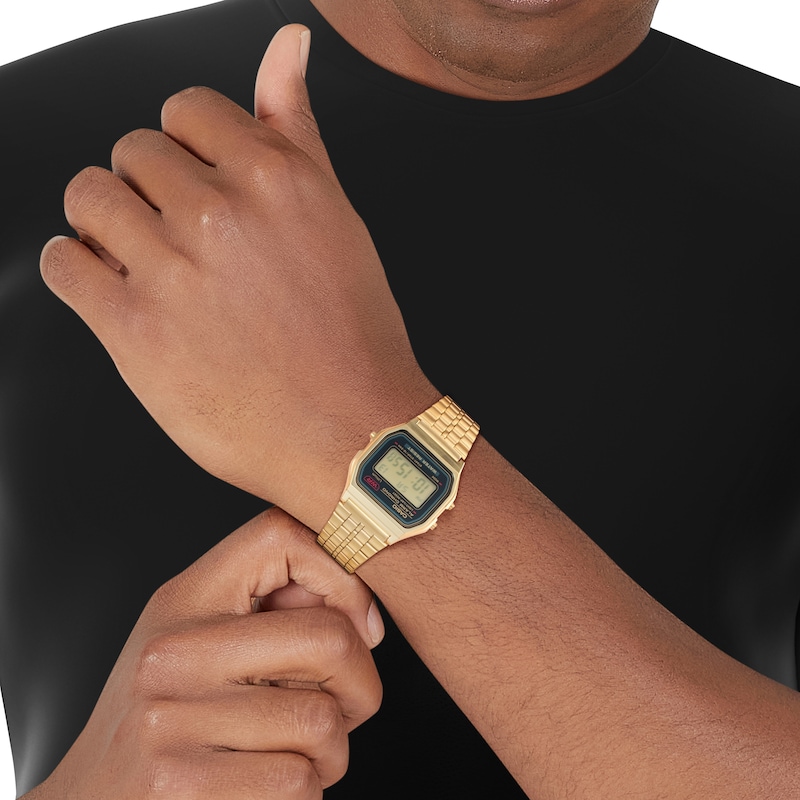 Main Image 2 of Casio Vintage A159WGEA-1EF Men's Yellow Gold Tone Digital Watch