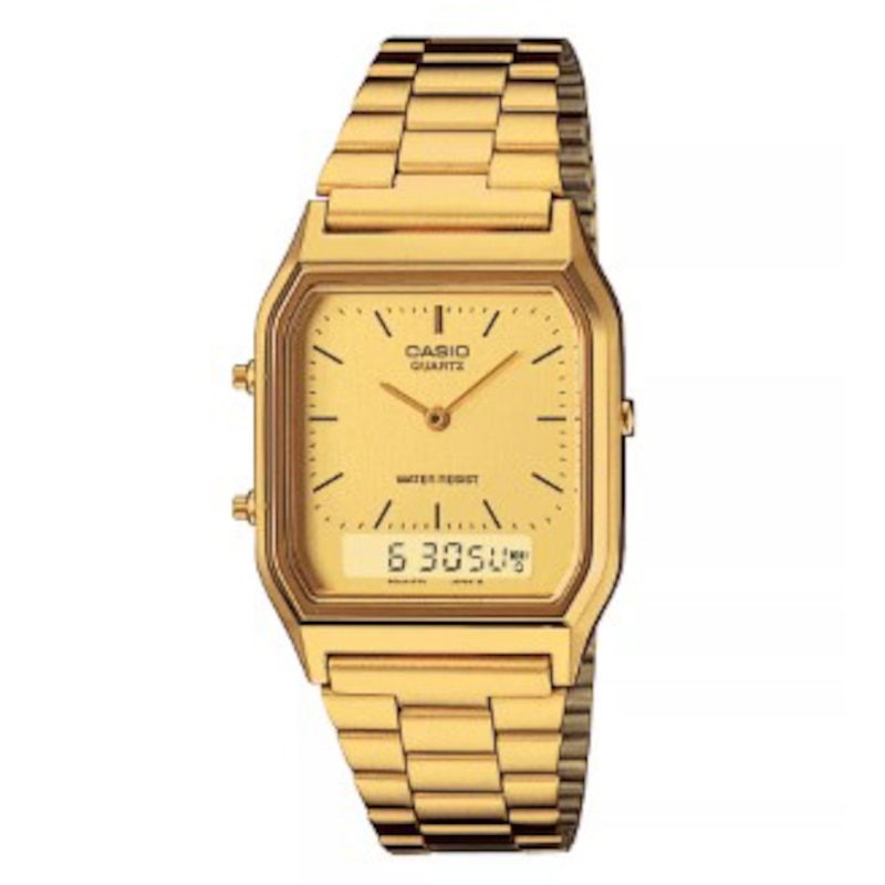 Casio Vintage AQ-230GA-9DMQYES Men's Yellow Gold Tone Bracelet Watch