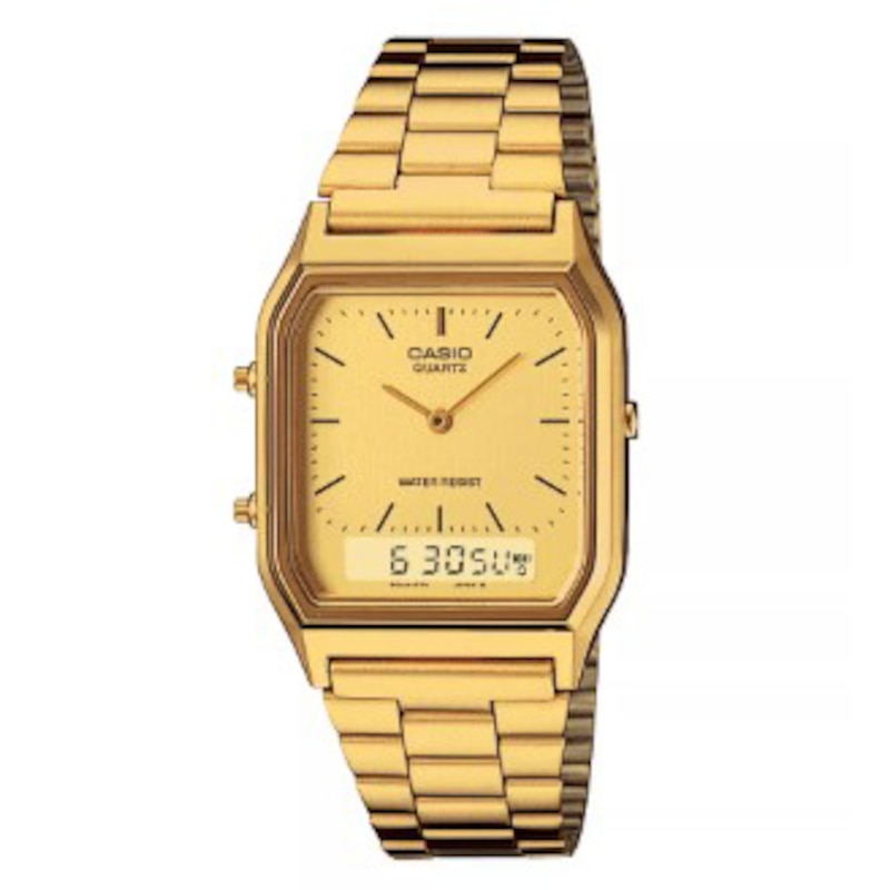 Main Image 1 of Casio Vintage AQ-230GA-9DMQYES Men's Yellow Gold Tone Bracelet Watch