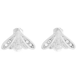 Olivia Burton Glitter Bee Silver Stud Earrings