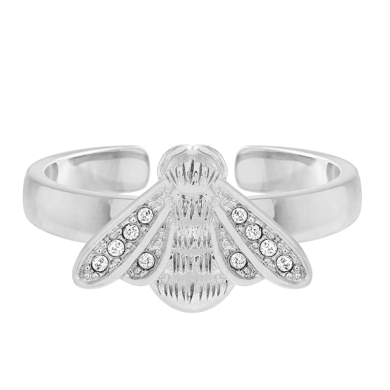 Olivia Burton Silver Bee Glitter Ring