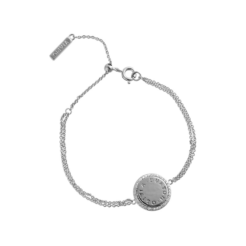 Olivia Burton Bejewelled Classics Disc Silver Bracelet