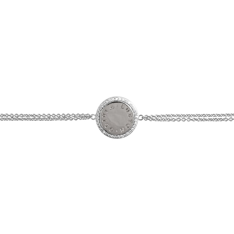 Olivia Burton Bejewelled Classics Disc Silver Bracelet
