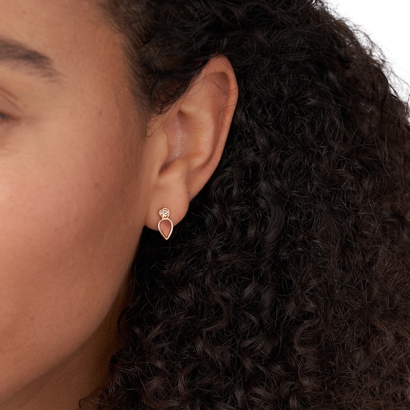 Main Image 3 of Fossil Val Rose Gold Tone Mother of Pearl Drop Earrings