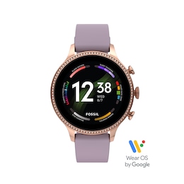 Fossil Gen 6 Purple Silicone Strap Smartwatch
