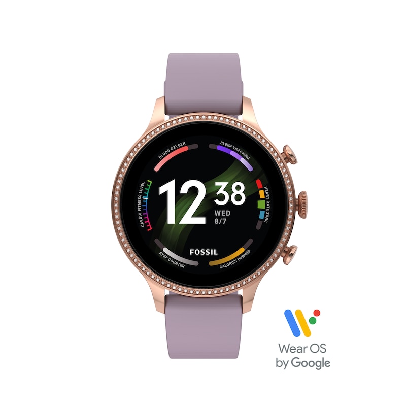 Main Image 1 of Fossil Gen 6 Purple Silicone Strap Smartwatch
