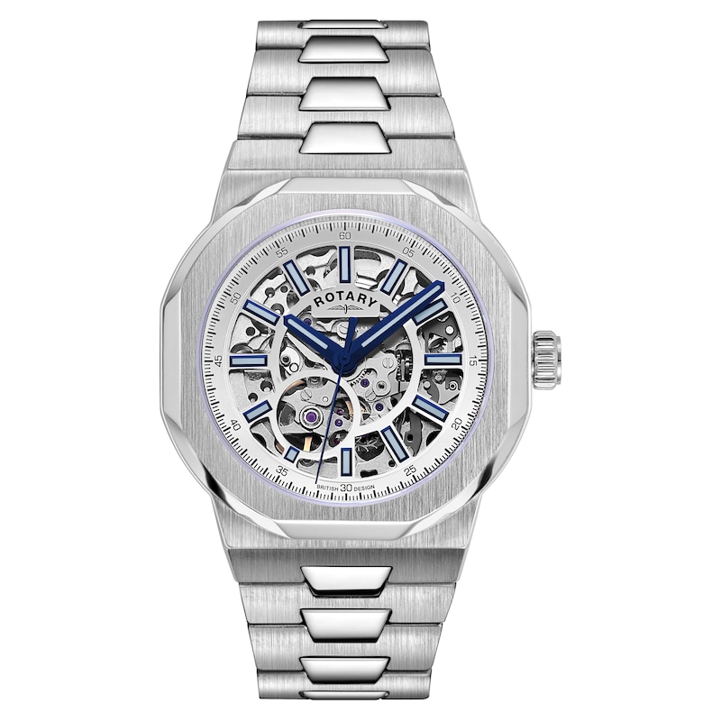 Rotary Regent Skeleton Men's Stainless Steel Bracelet Watch