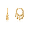 Thumbnail Image 1 of Ania Haie 14ct Gold Plated Mini Disc Huggie Hoop Earrings