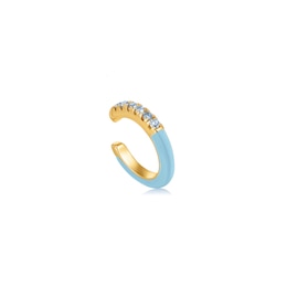 Ania Haie 14ct Gold Plated Powder Blue Enamel Ear Cuff