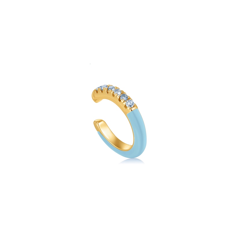 Main Image 1 of Ania Haie 14ct Gold Plated Powder Blue Enamel Ear Cuff