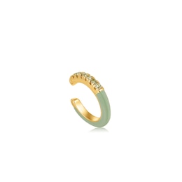 Ania Haie 14ct Gold Plated Sage Enamel Ear Cuff