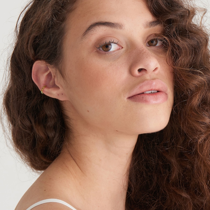 Main Image 2 of Ania Haie 14ct Gold Plated Sage Enamel Ear Cuff
