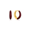 Thumbnail Image 1 of Ania Haie 14ct Gold Plated Red Enamel Sleek Hoop Earrings