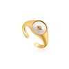 Thumbnail Image 1 of Ania Haie 14ct Gold Plated Mother Of Pearl Signet Ring