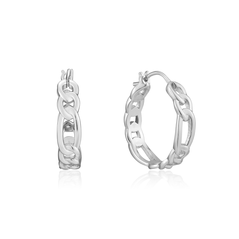 Ania Haie Sterling Silver Figaro Chain Hoop Earrings