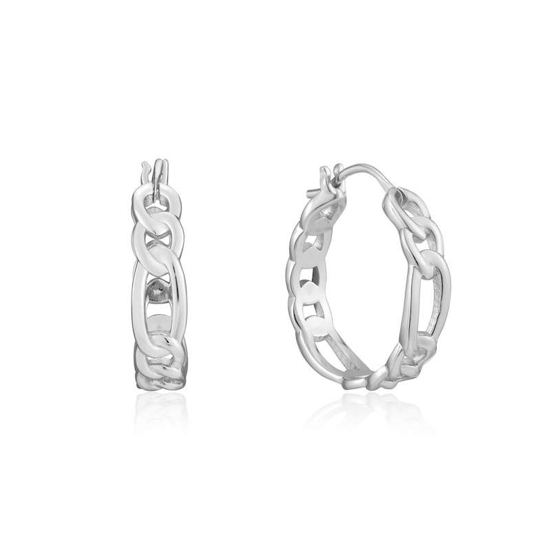 Main Image 1 of Ania Haie Sterling Silver Figaro Chain Hoop Earrings