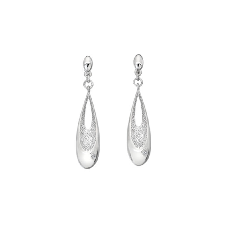 Hot Diamonds Quest Sterling Silver Teardrop Earrings