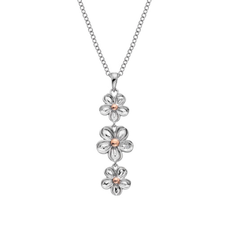 Hot Diamonds Forget Me Not Sterling Silver Drop Pendant