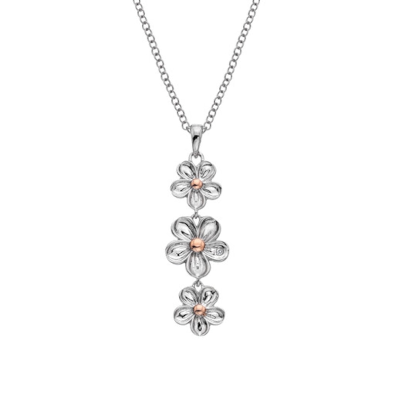 Main Image 1 of Hot Diamonds Forget Me Not Sterling Silver Drop Pendant