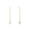 Thumbnail Image 0 of Ania Haie 14ct Gold Plated Pearl Chunky Drop Earrings