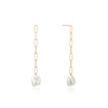 Thumbnail Image 1 of Ania Haie 14ct Gold Plated Pearl Chunky Drop Earrings