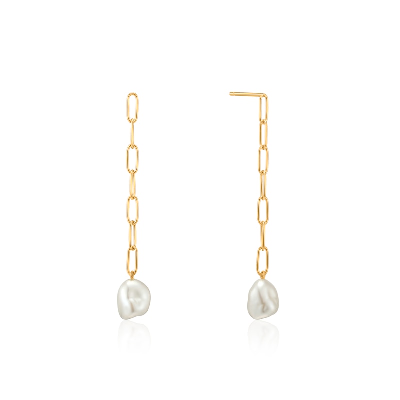 Main Image 1 of Ania Haie 14ct Gold Plated Pearl Chunky Drop Earrings