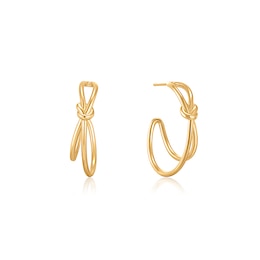Ania Haie 14ct Gold Plated Knot Hoop Earrings