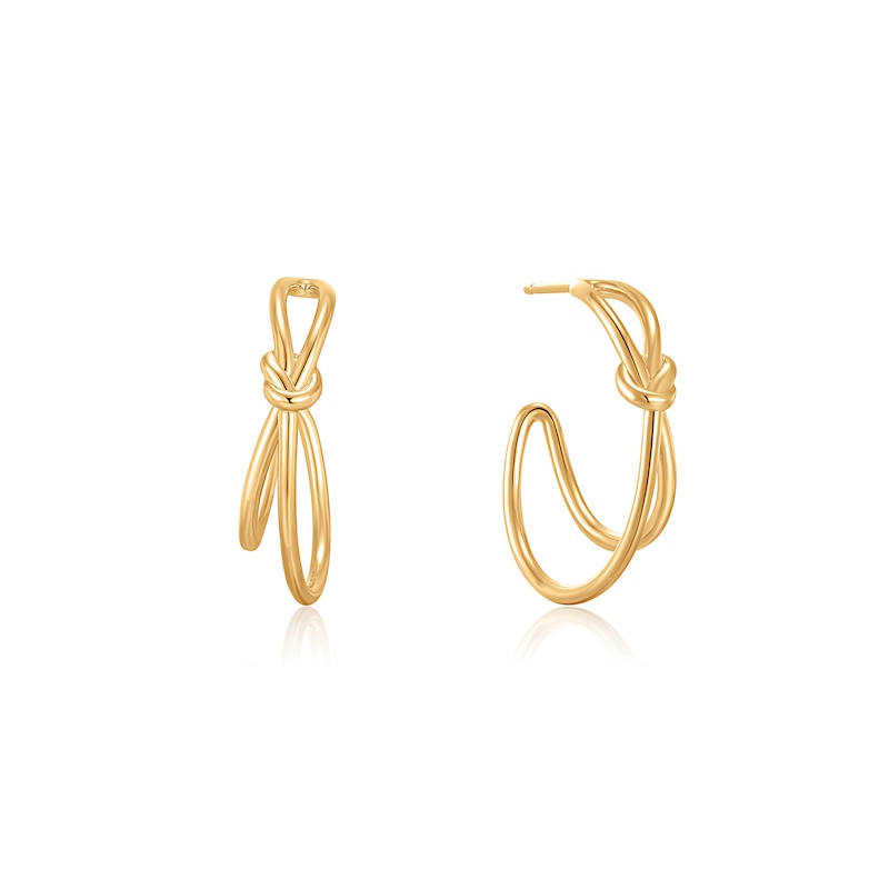 Ania Haie 14ct Gold Plated Knot 12mm Hoop Earrings