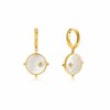 Thumbnail Image 1 of Ania Haie 14ct Gold Plated Moon Emblem Huggie Hoop Earrings