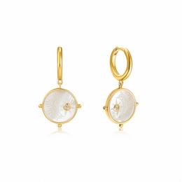 Ania Haie 14ct Gold Plated Moon Emblem Huggie Hoop Earrings